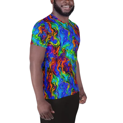 The Color Riot on a Men's Athletic T-Shirt