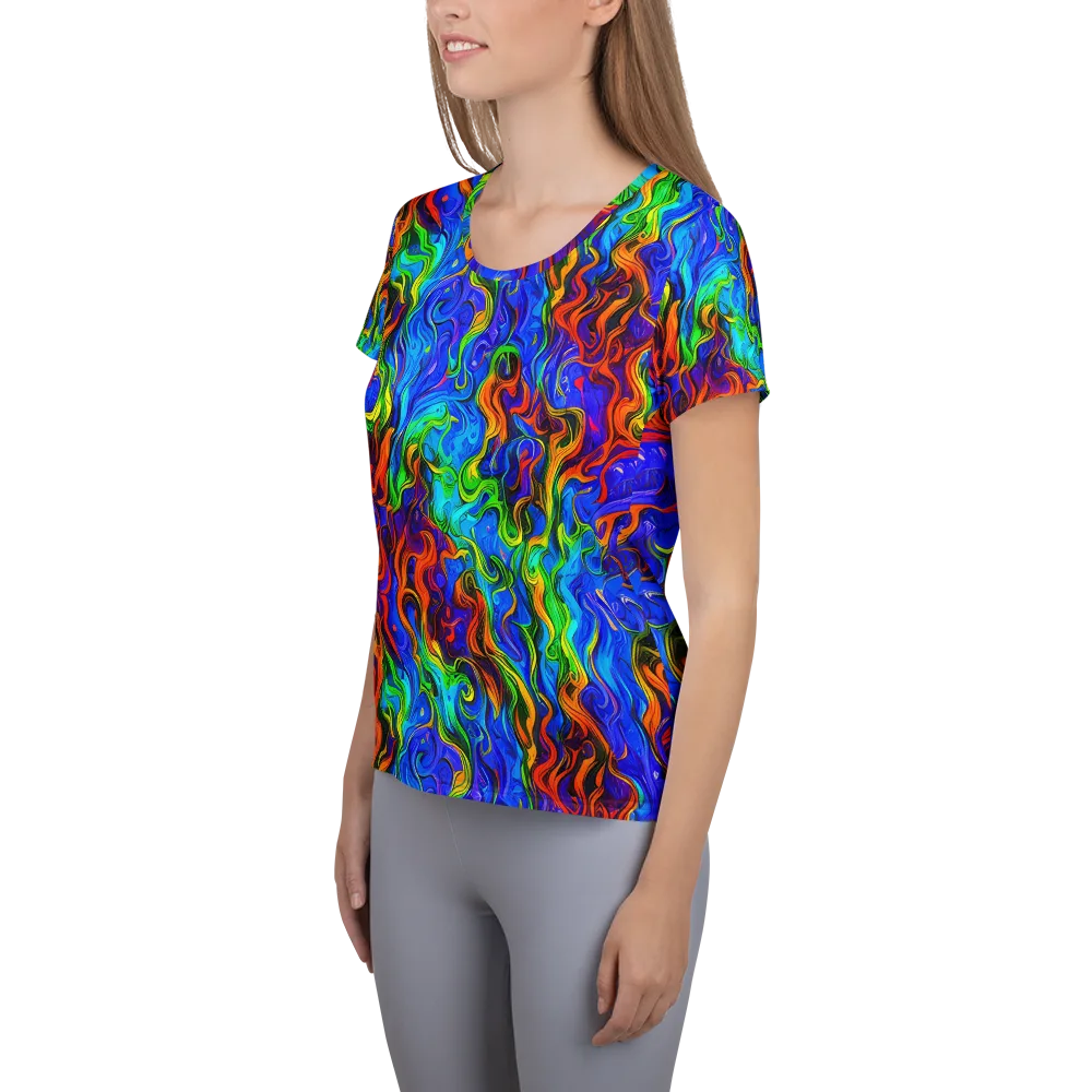 The Color Riot on Women's Athletic T-Shirt — Left