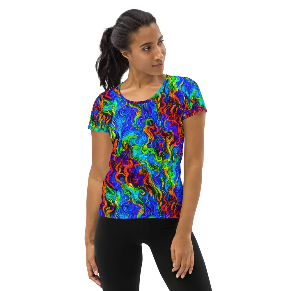 The Color Riot on Women's Athletic T-Shirt — Front