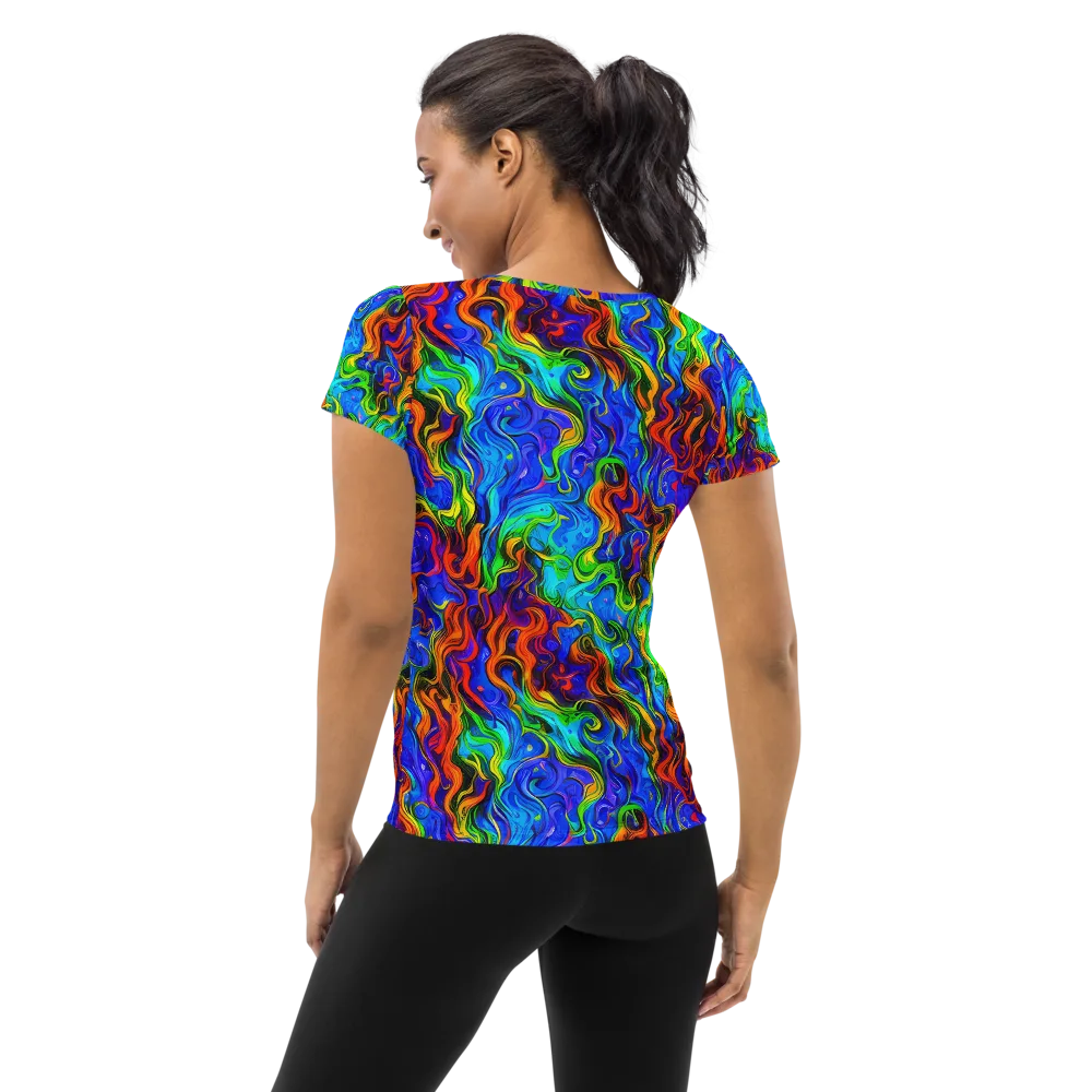 The Color Riot on Women's Athletic T-Shirt — Back