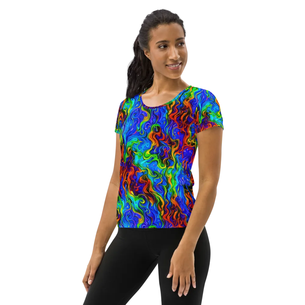 The Color Riot on Women's Athletic T-Shirt — Left