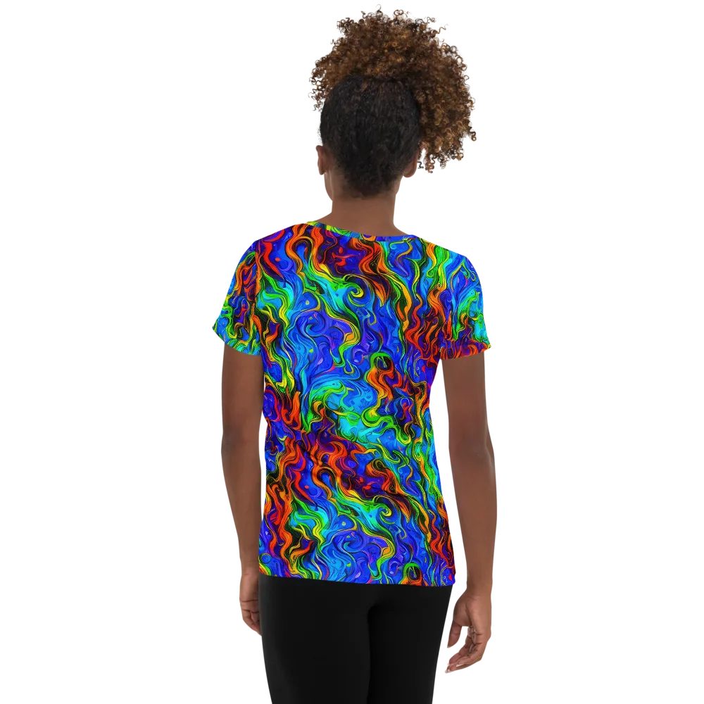 The Color Riot on Women's Athletic T-Shirt — Back