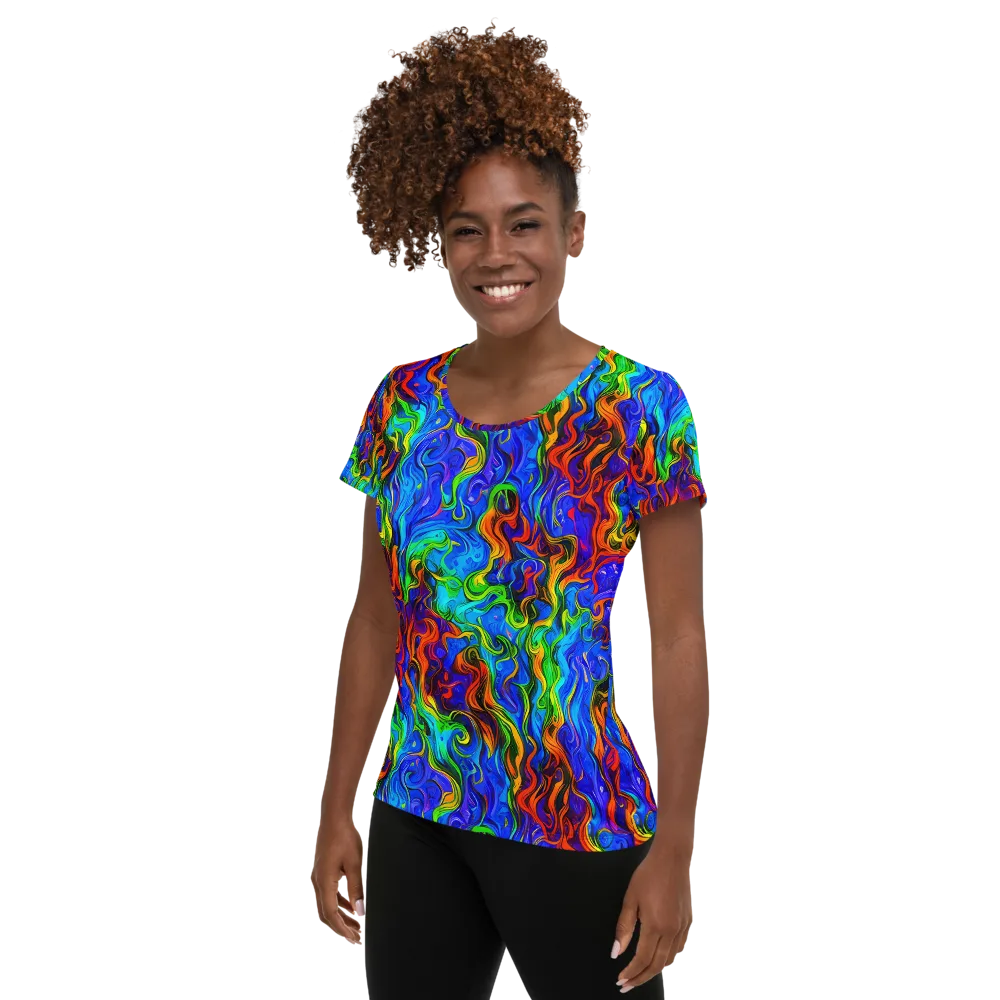 The Color Riot on Women's Athletic T-Shirt — Left