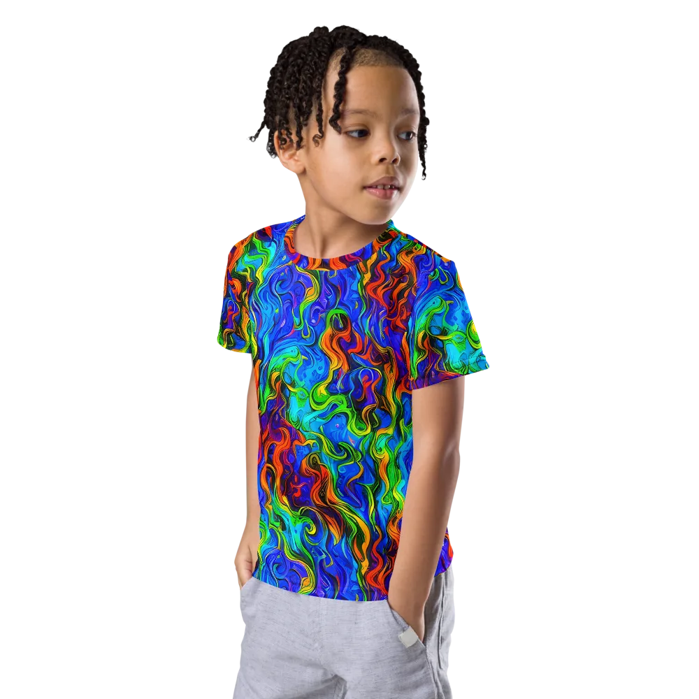 The Color Riot on Kids Crew Neck T-Shirt — Left Front