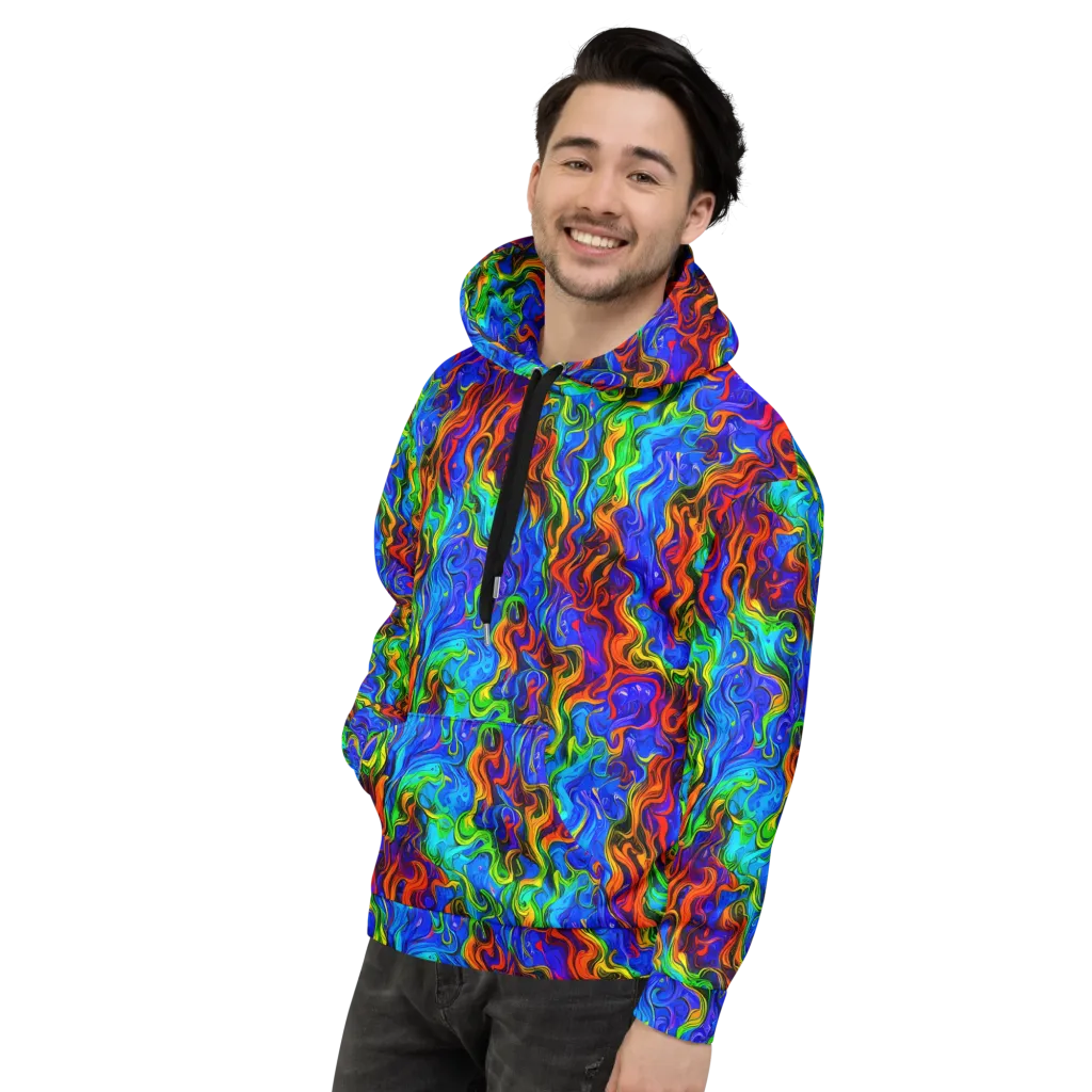The Color Riot on Hoodie — Left