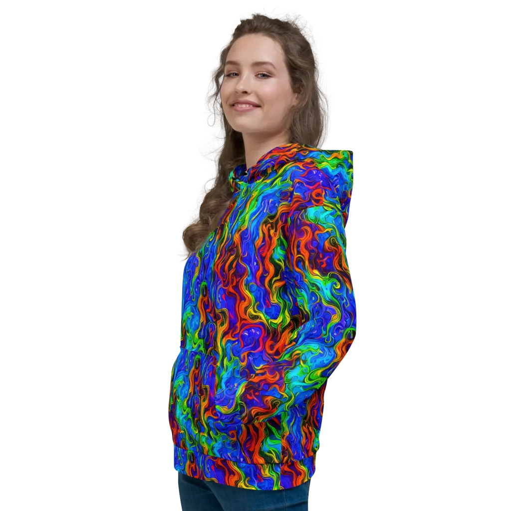The Color Riot on Hoodie — Left