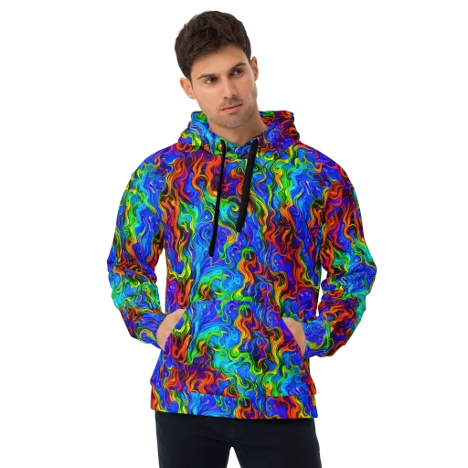 The Color Riot on a Hoodie