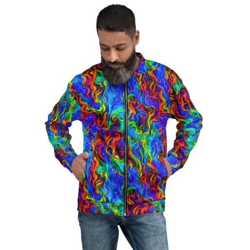 The Color Riot on a Bomber Jacket