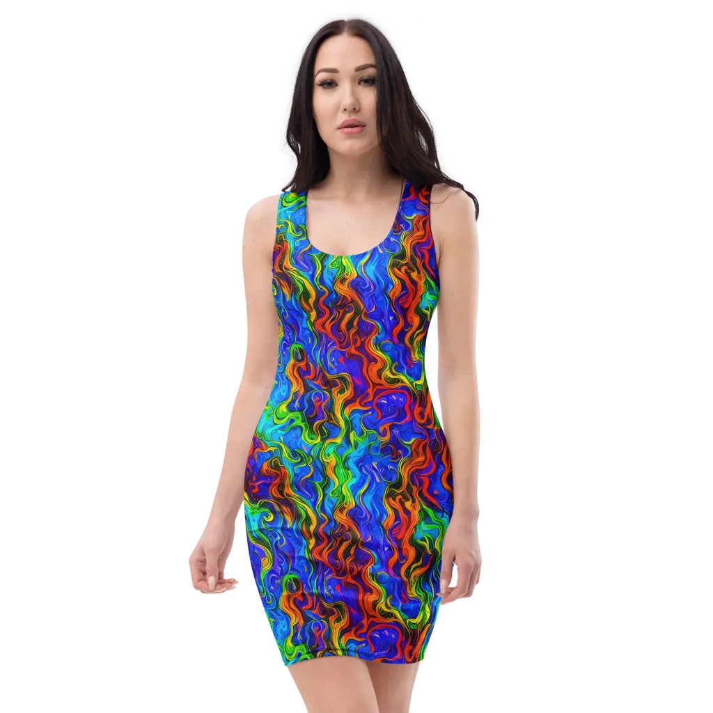 The Color Riot on Bodycon Dress — Front