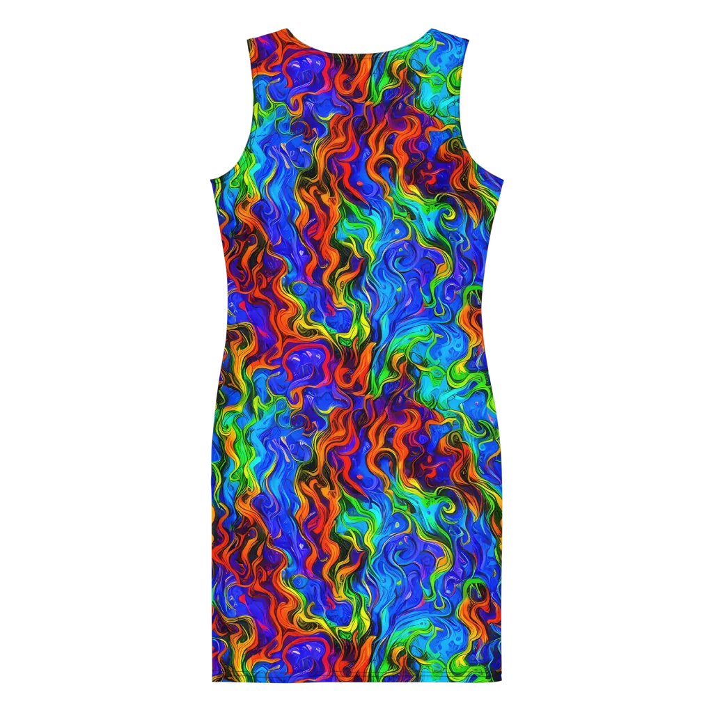 The Color Riot on Bodycon Dress — Back