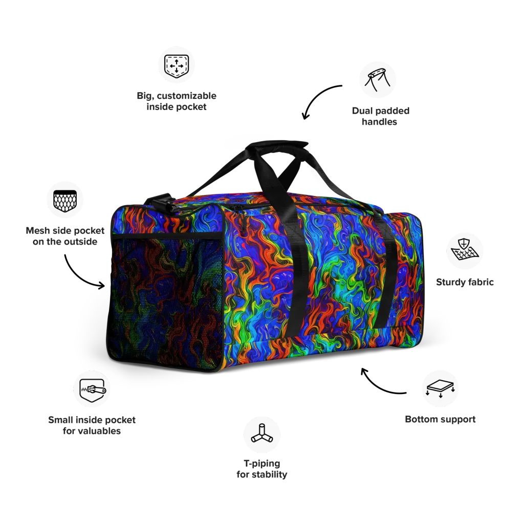 The Color Riot on Duffle Bag — Right Front