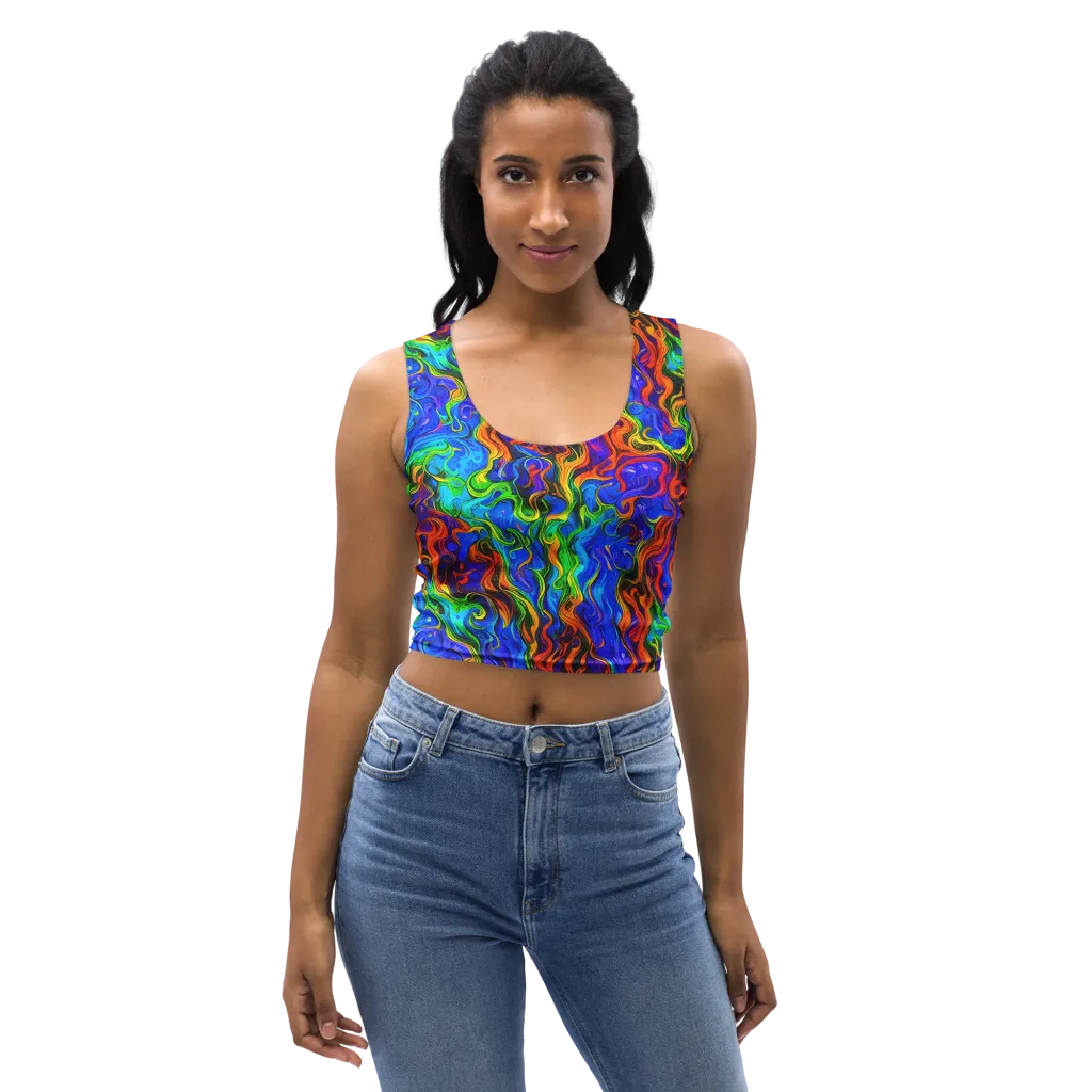 The Color Riot on Crop Top — Front