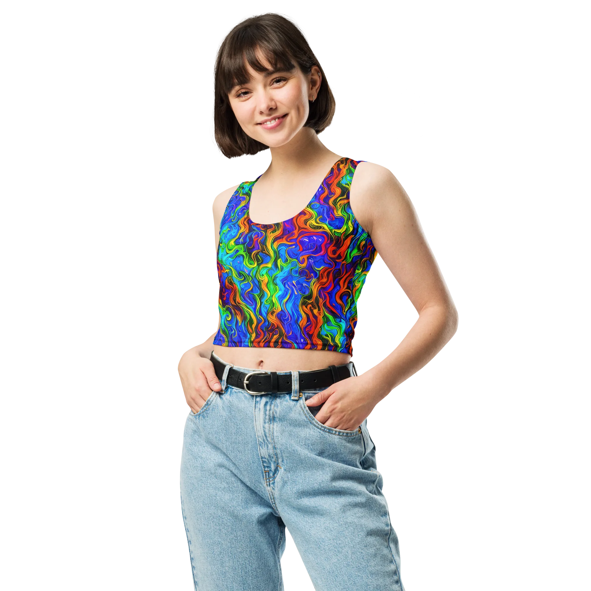 The Color Riot on Crop Top — Front