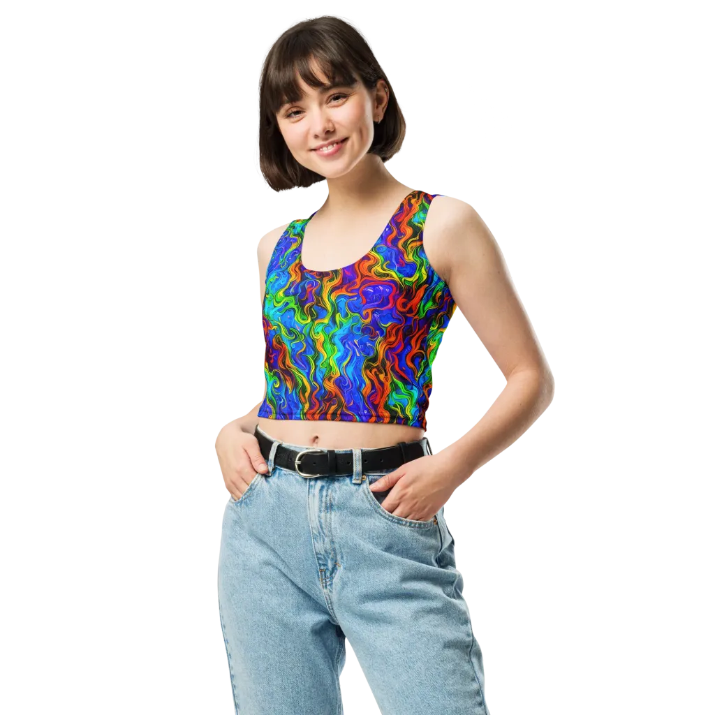 The Color Riot on Crop Top — Front