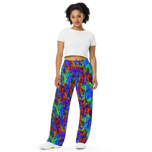 The Color Riot on a Wide-Leg Pants