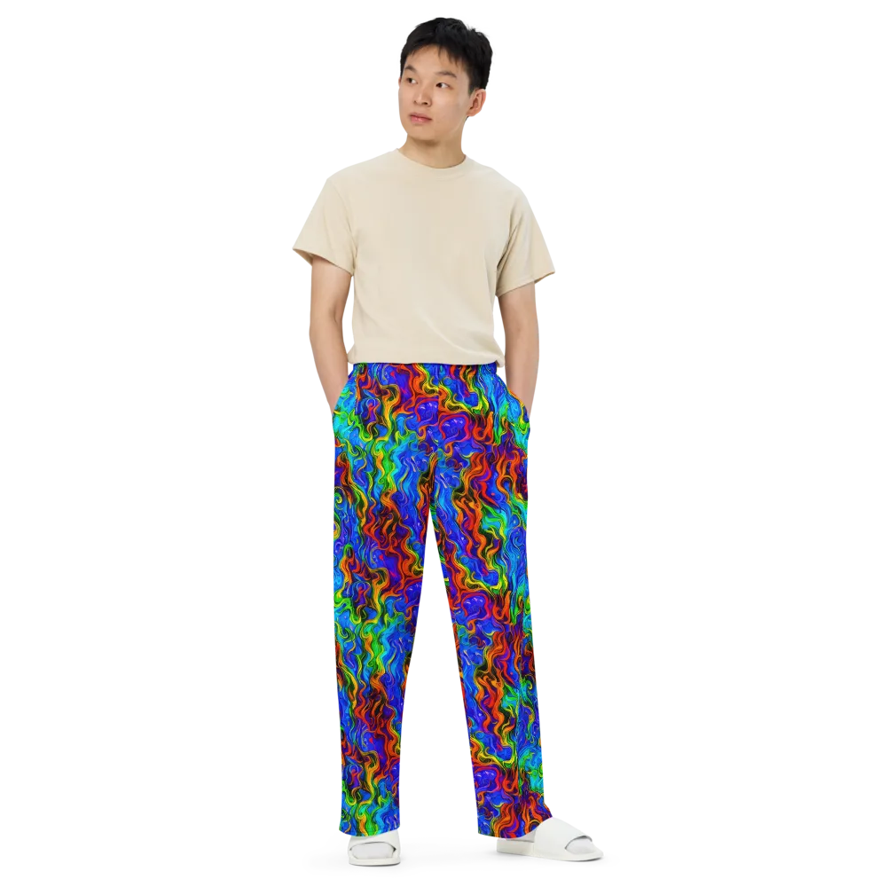 The Color Riot on Wide-Leg Pants — Front