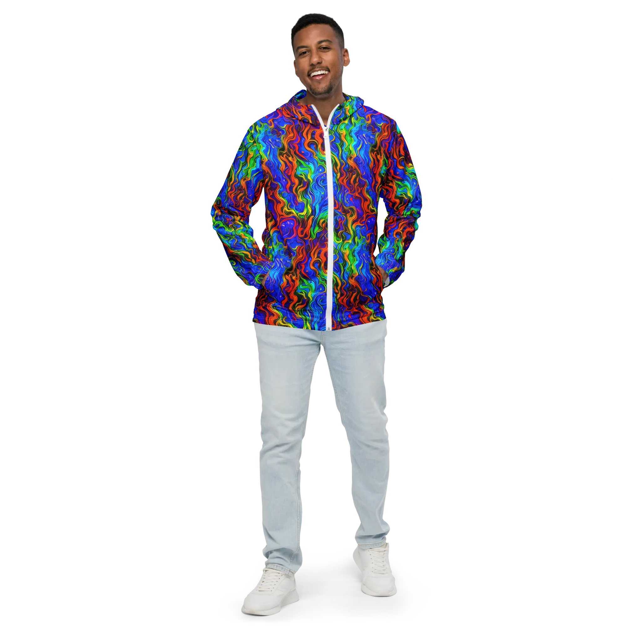 The Color Riot on Men's Windbreaker — Front