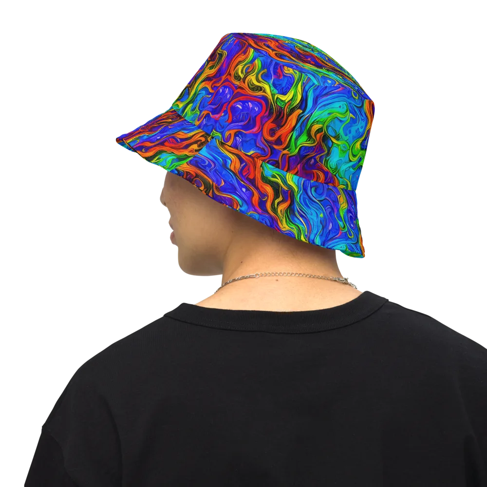The Color Riot on Reversible Bucket Hat — Back Inside