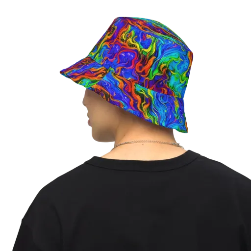 The Color Riot on a Reversible Bucket Hat