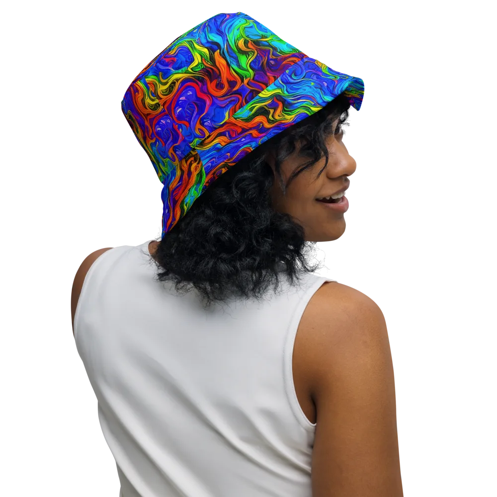 The Color Riot on Reversible Bucket Hat — Right Outside
