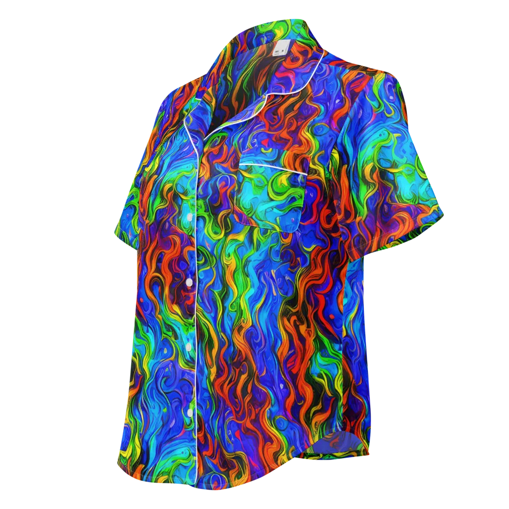 The Color Riot on Women's Short Sleeve Pajama Top — Left Front