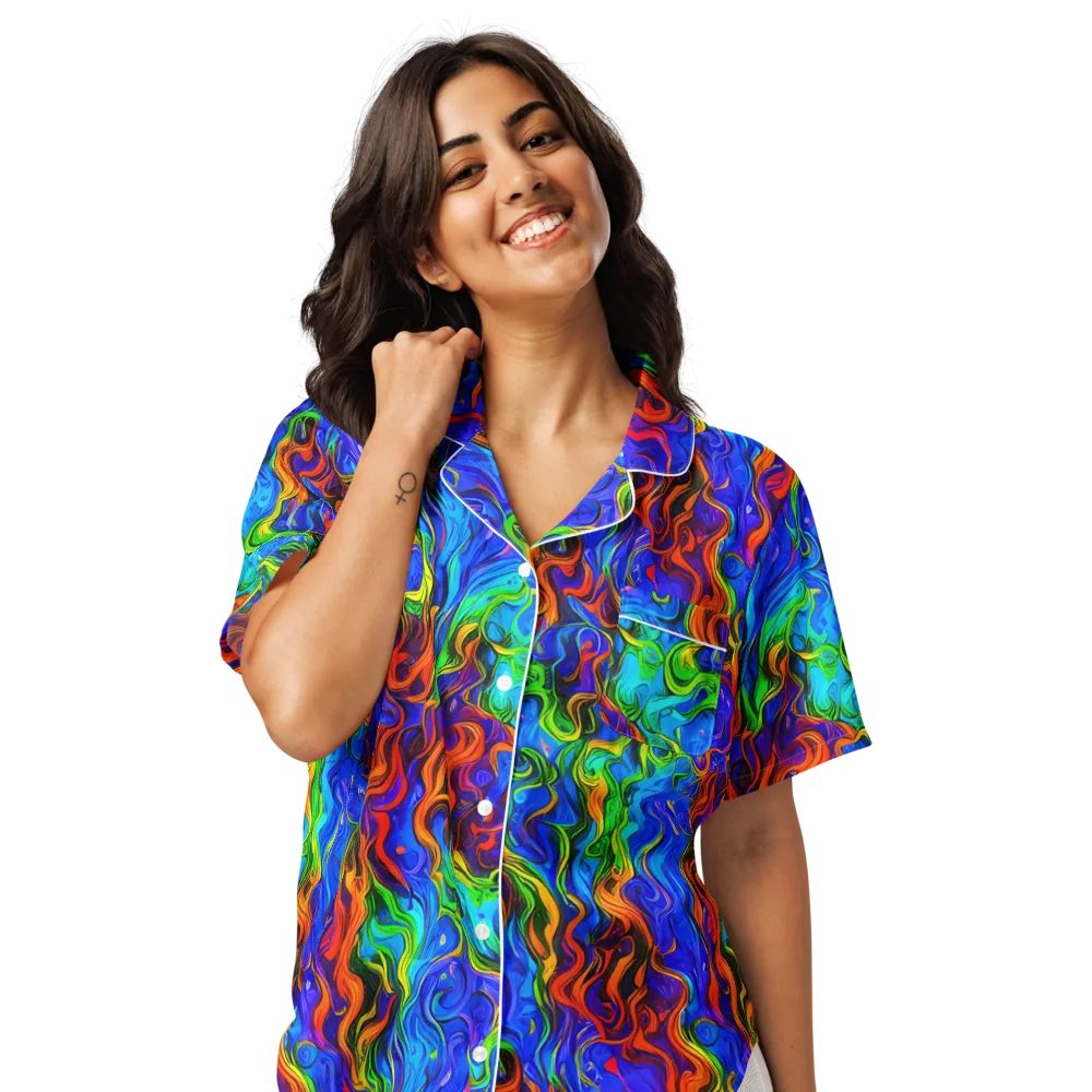The Color Riot on Women's Short Sleeve Pajama Top — Front