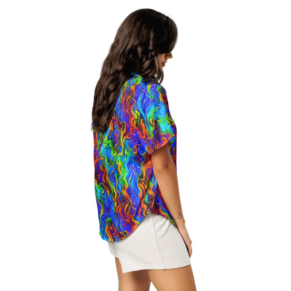 The Color Riot on Women's Short Sleeve Pajama Top — Right Back