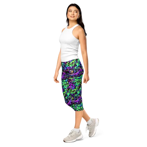 Cyber Swirl on a Capri Leggings