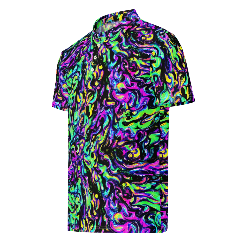 Cyber Swirl on Men's Slim Fit Polo Shirt — Left Front