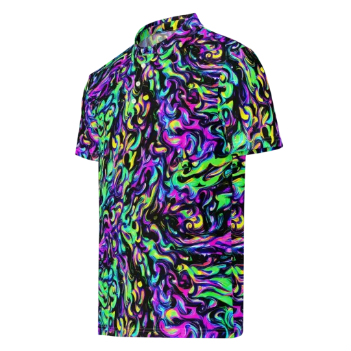 Cyber Swirl on a Men's Slim Fit Polo Shirt