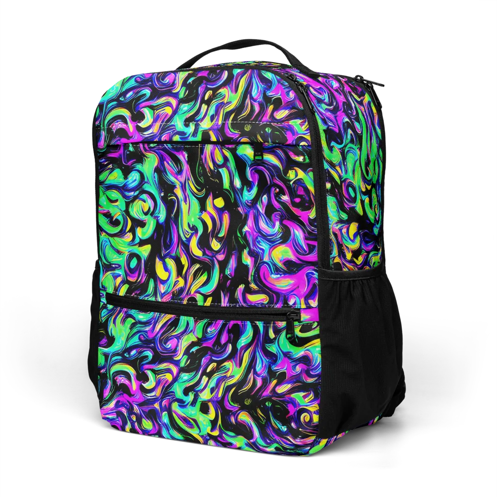 Cyber Swirl on Utility Backpack — Left Front