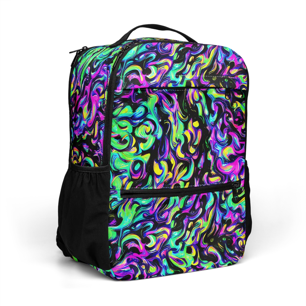 Cyber Swirl on Utility Backpack — Right Front