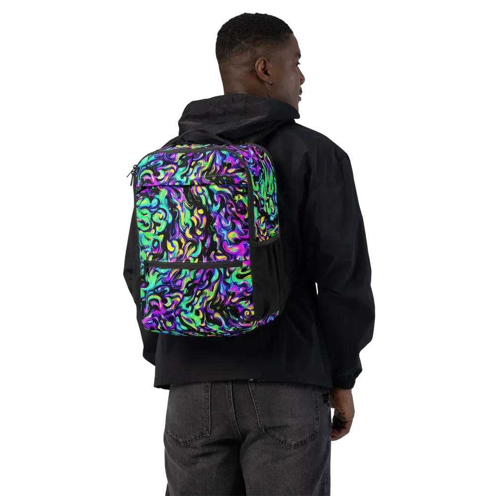 Cyber Swirl on Utility Backpack — Back