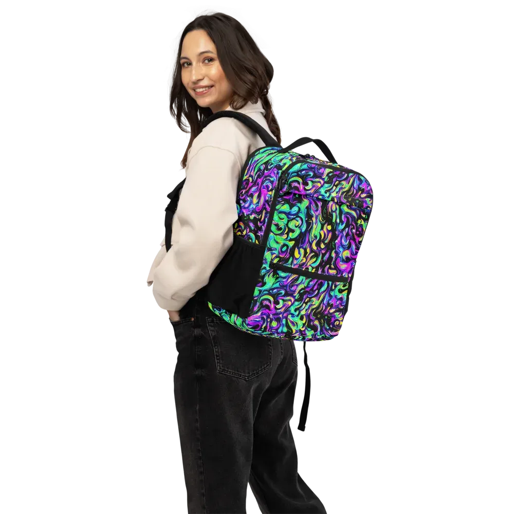 Cyber Swirl on Utility Backpack — Back
