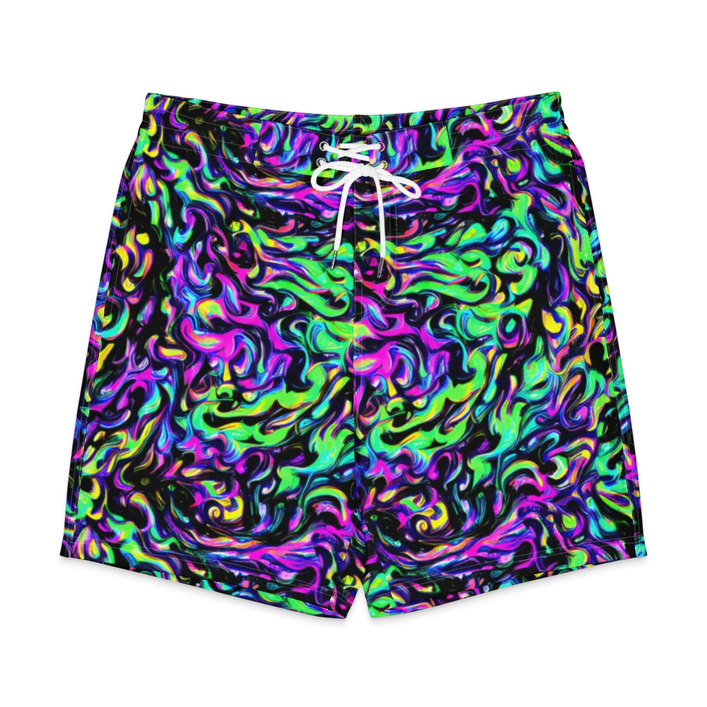 Cyber Swirl on Men's Board Shorts — Front