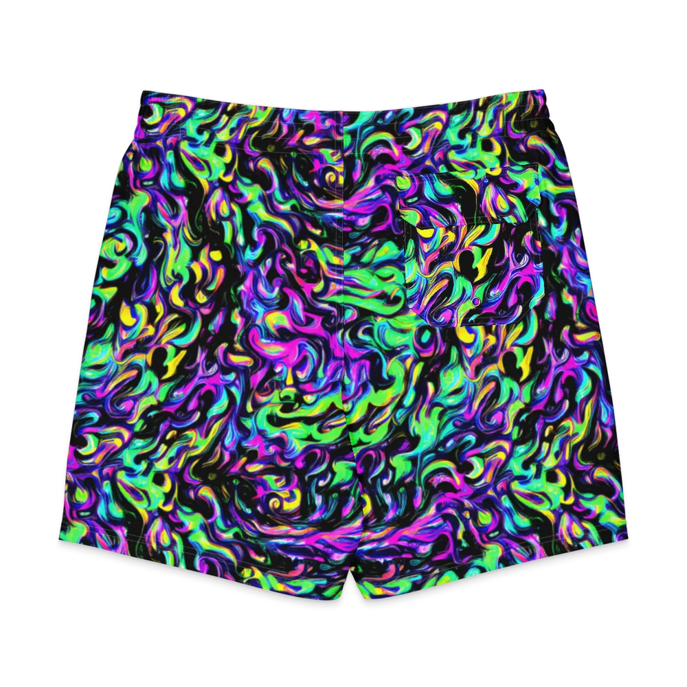 Cyber Swirl on Men's Board Shorts — Back