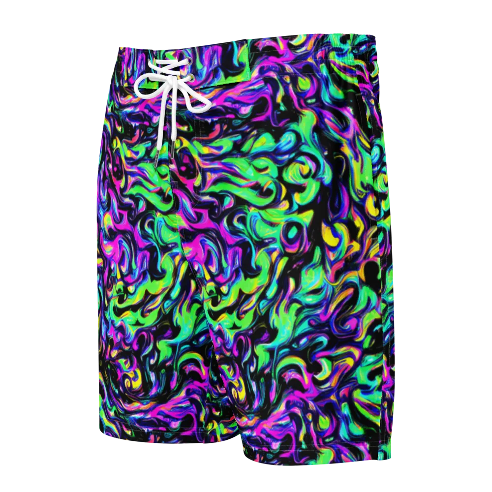 Cyber Swirl on Men's Board Shorts — Front