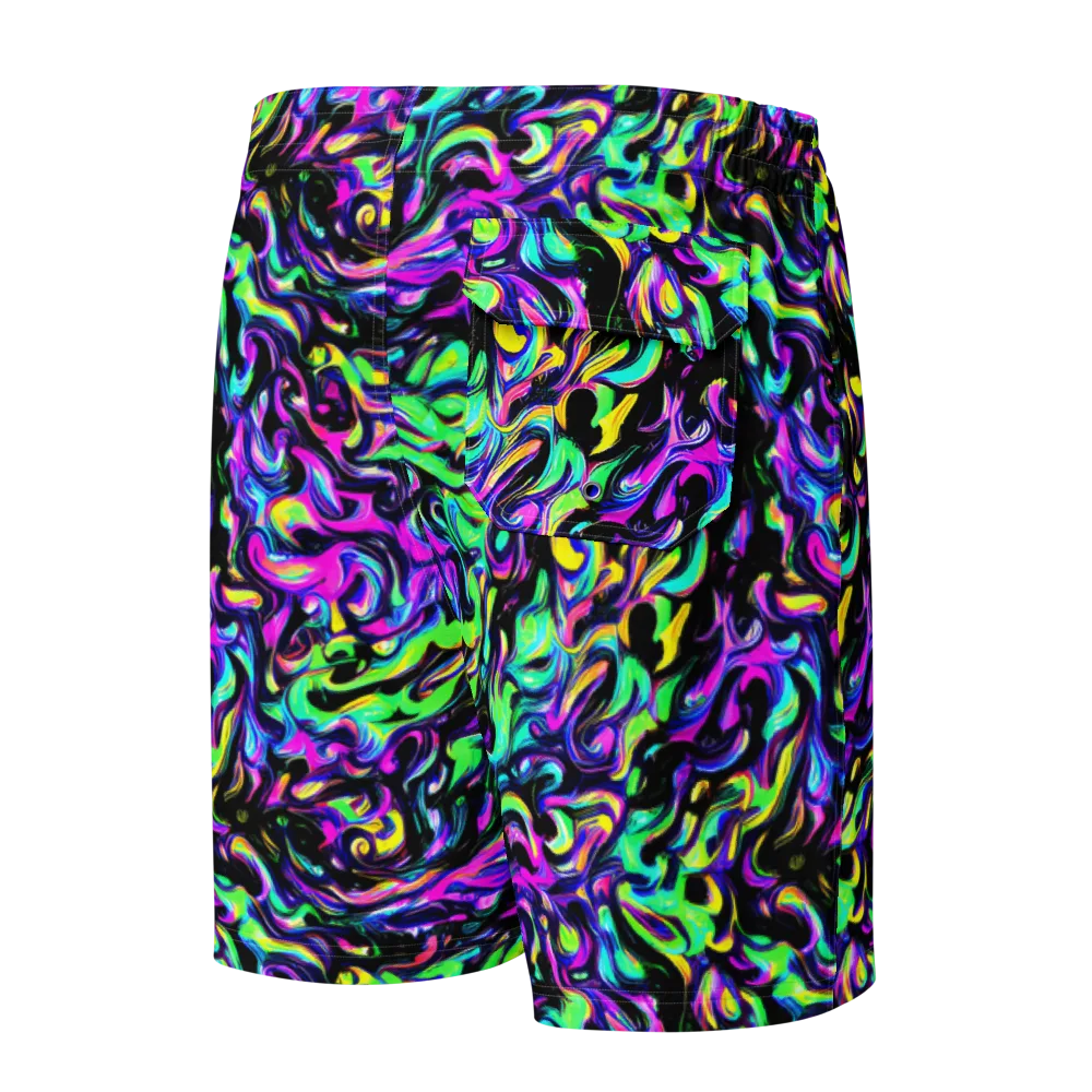 Cyber Swirl on Men's Board Shorts — Back