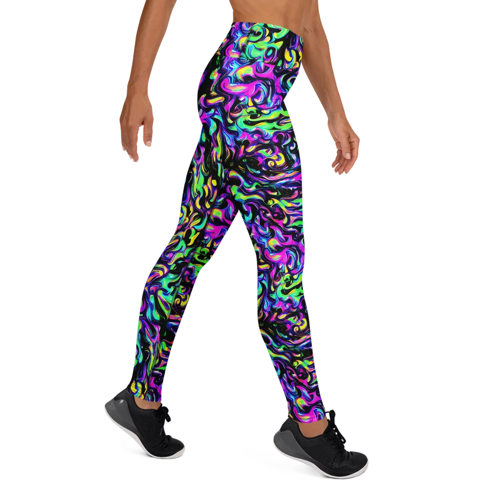Cyber Swirl on Yoga Leggings — Right