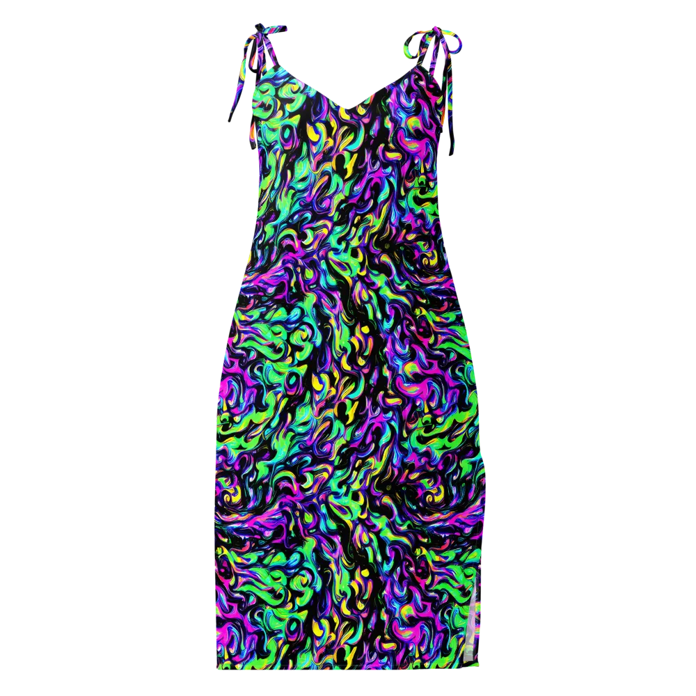 Cyber Swirl on Slip Dress — Front
