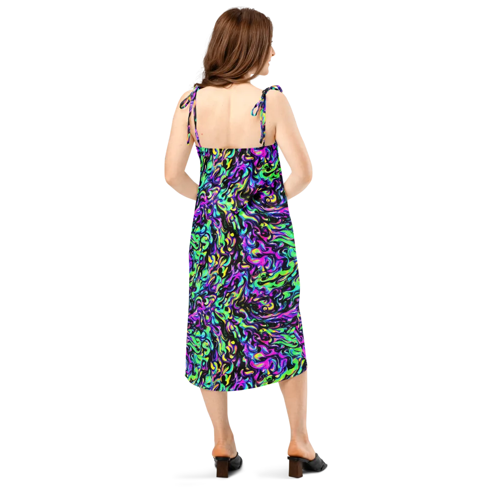 Cyber Swirl on Slip Dress — Back