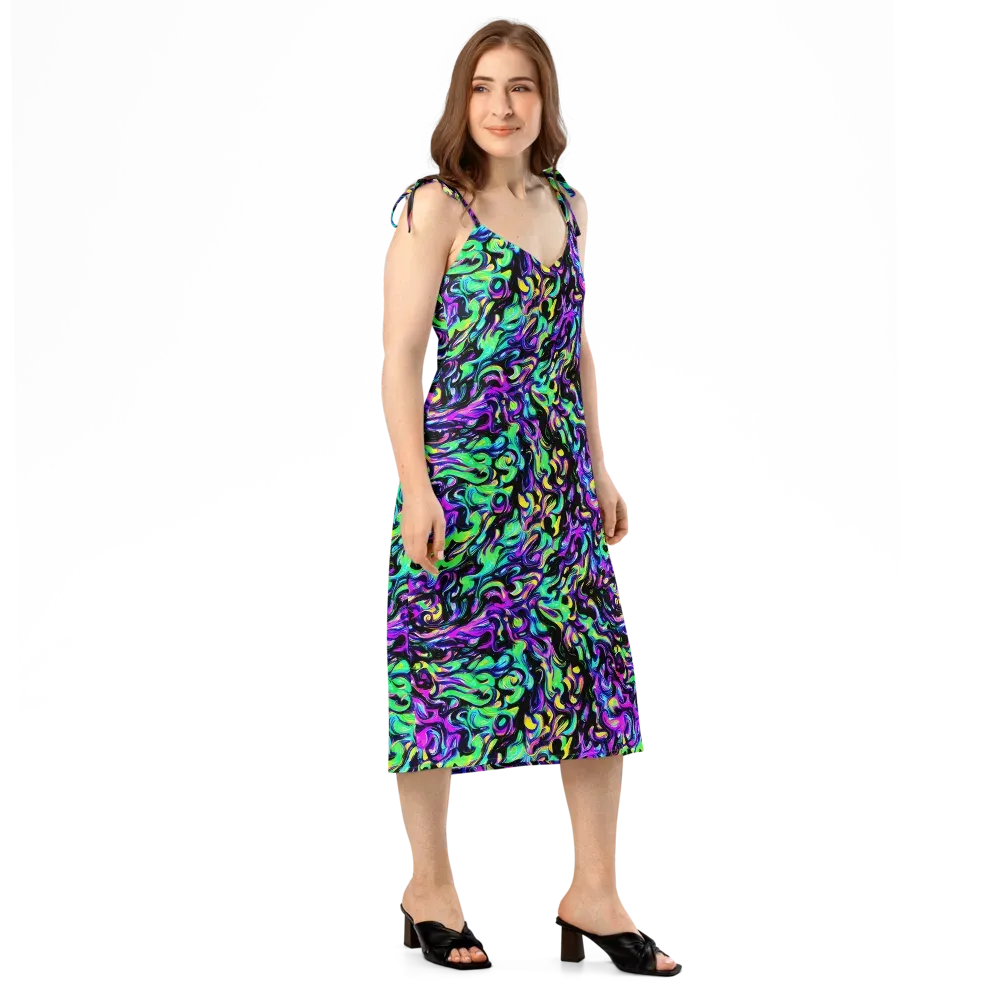 Cyber Swirl on Slip Dress — Right Front