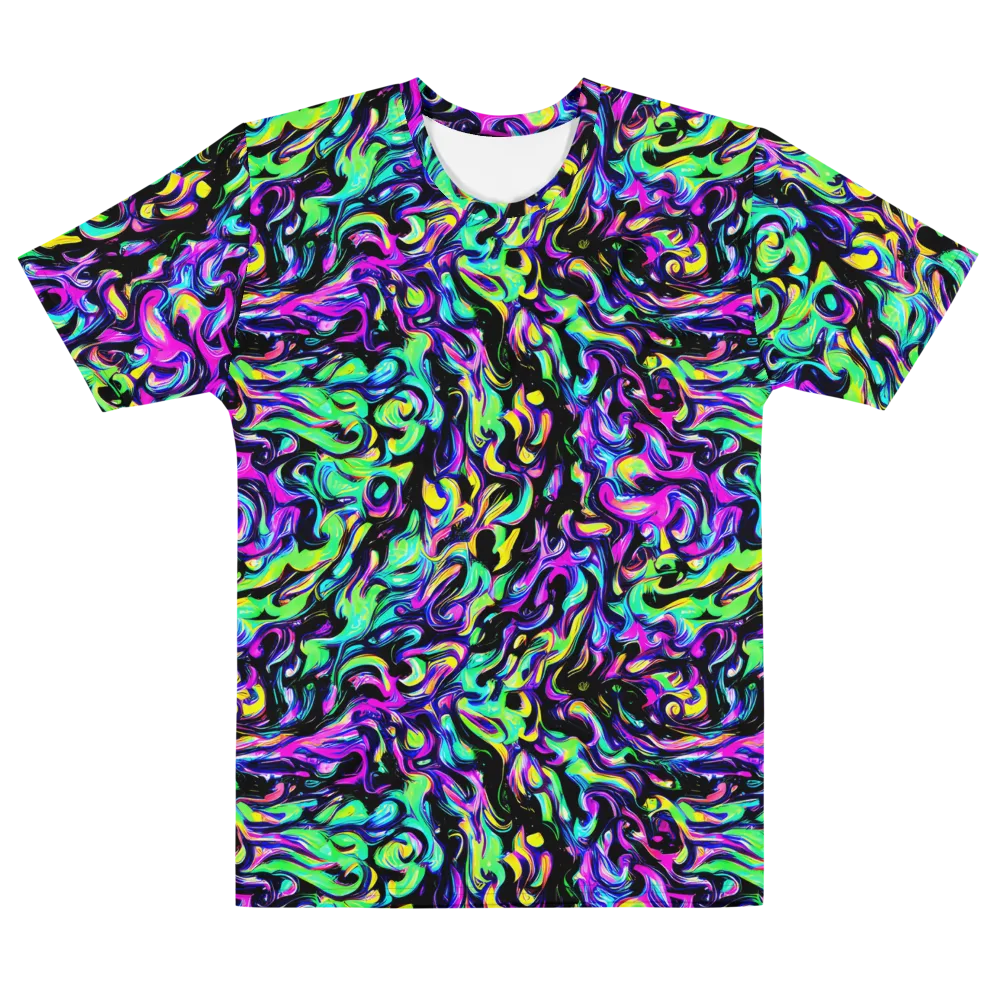 Cyber Swirl on Men's Cotton Crew Neck T-Shirt — Front