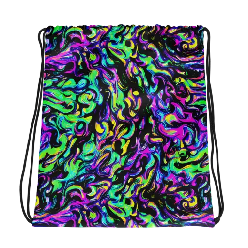 Cyber Swirl on a Drawstring Bag