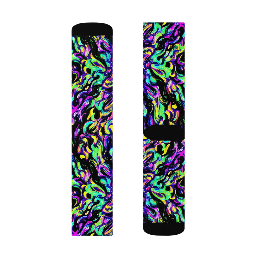 Cyber Swirl on Socks — Left Sock