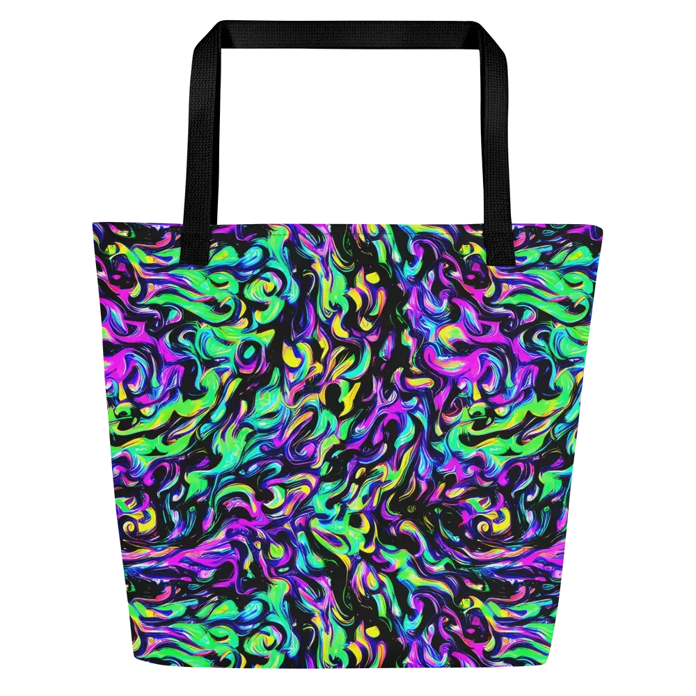 Cyber Swirl on Large Tote Bag W/ Pocket — Front