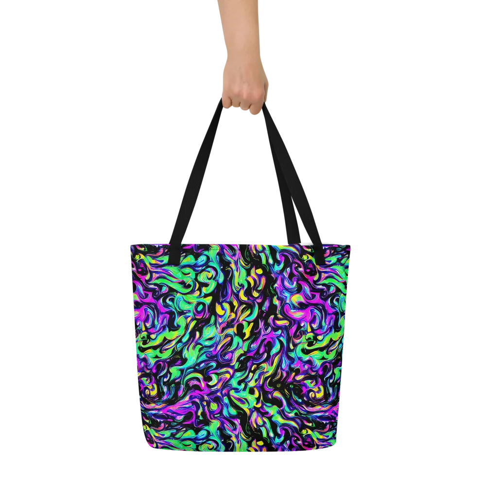 Cyber Swirl on Large Tote Bag W/ Pocket — Front