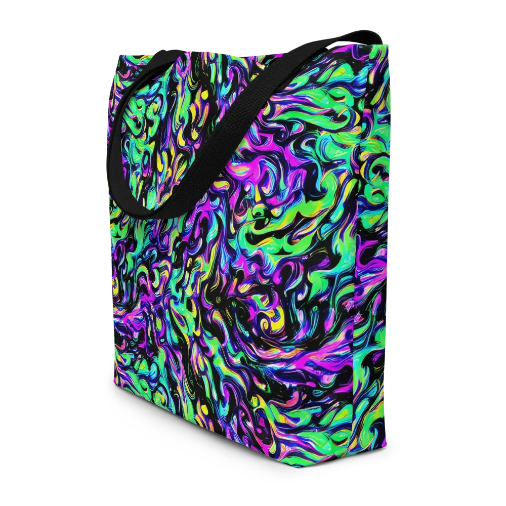 Cyber Swirl on Large Tote Bag W/ Pocket — Front