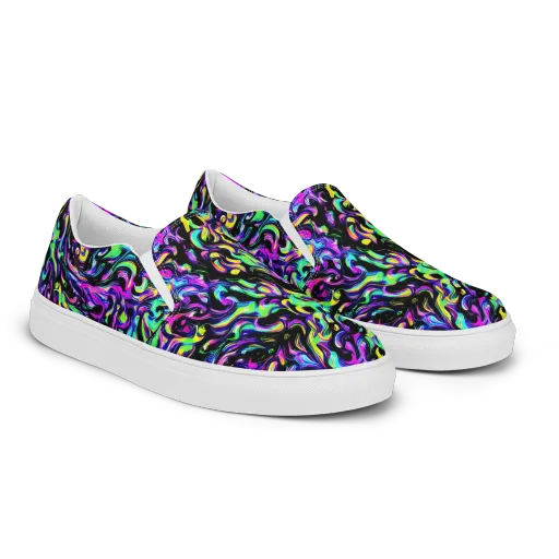 Cyber Swirl on a Women's Slip-On Canvas Shoes