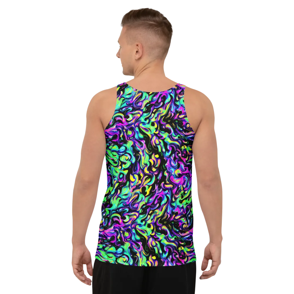 Cyber Swirl on Men's Tank Top — Back